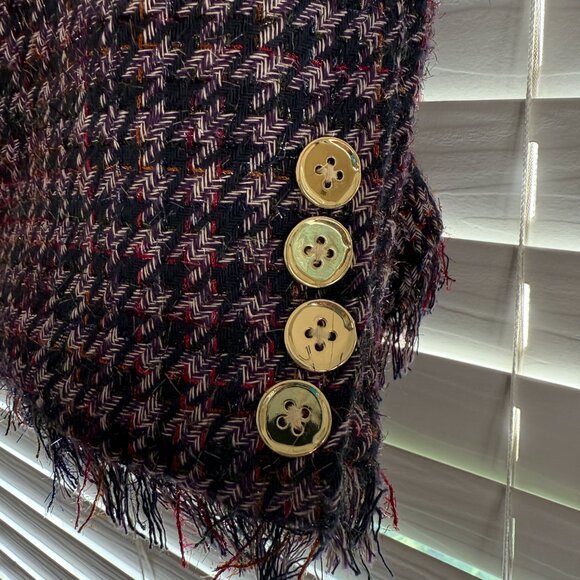 EUC Tahari ASL Fringed Tweed Blazer (Size: 12) - Picture 6 of 6